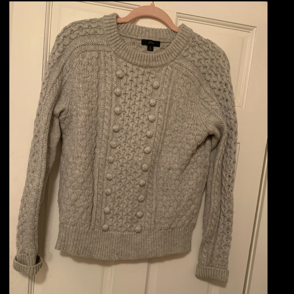 Gray jcrew Cable knit sweater